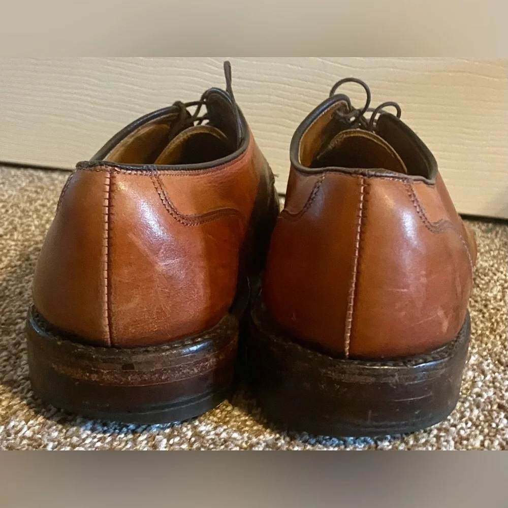 Allen Edmonds Men's Brown Leather Stockbridge Split Toe Blucher Derby Size 10D